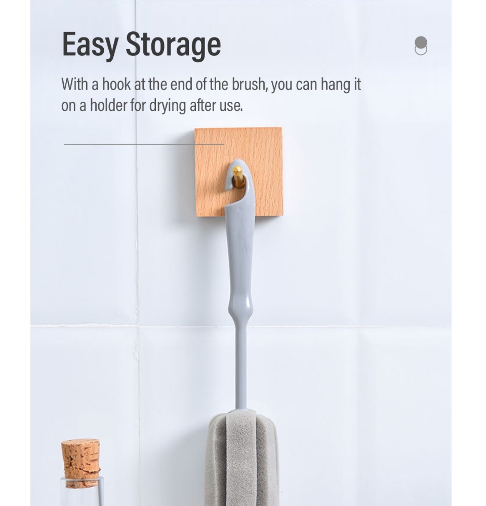 PP Short Handle Sponge Bottle Brush-7